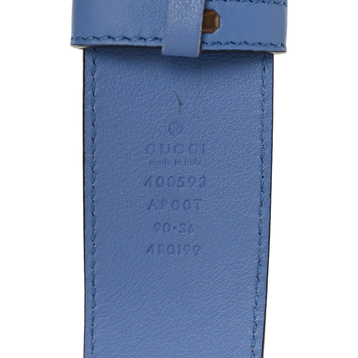 Calfskin Double G 40mm Belt 90 36 Clear Sky Blue