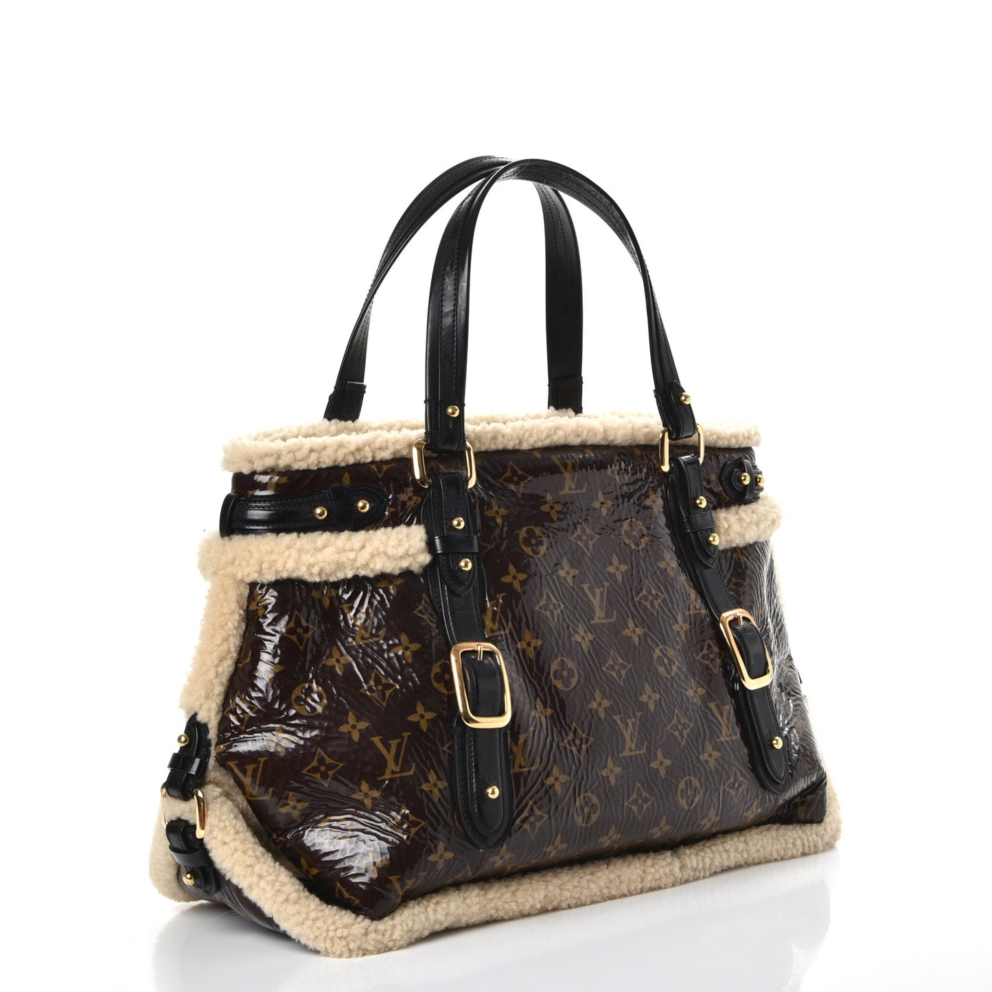 Patent Monogram Shearling Sac Thunder
