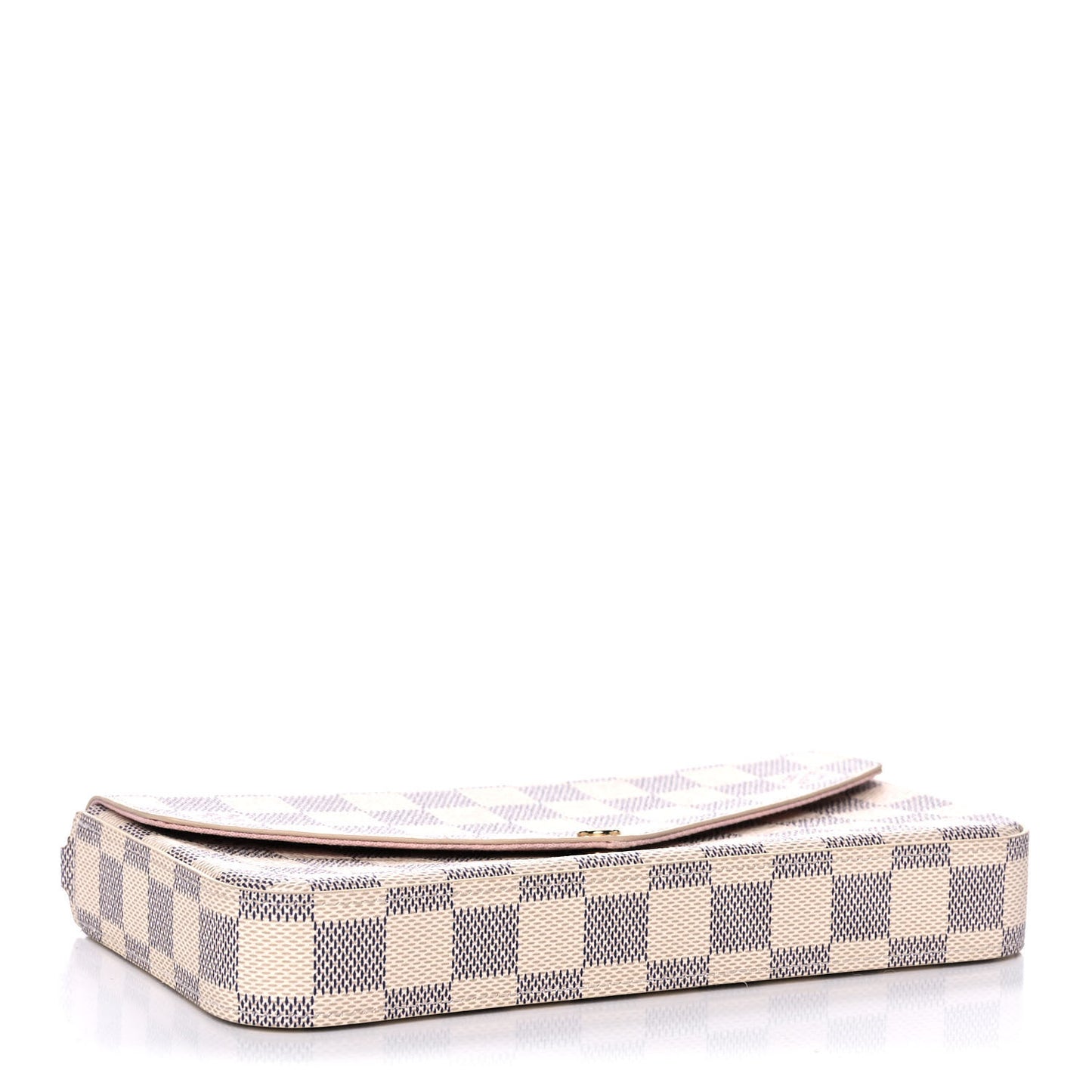 Damier Azur Pochette Felicie Chain Wallet Rose Ballerine