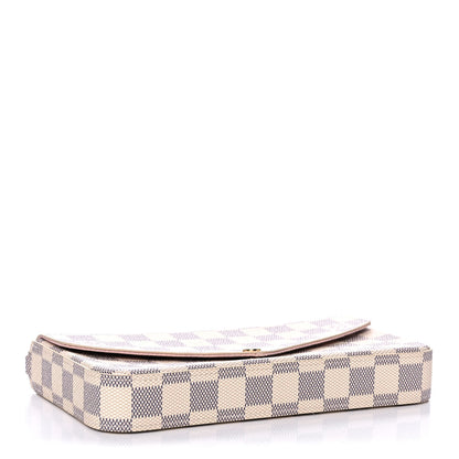 Louis Vuitton Damier Azur Pochette Felicie Chain Wallet Rose Ballerine 5 of 15