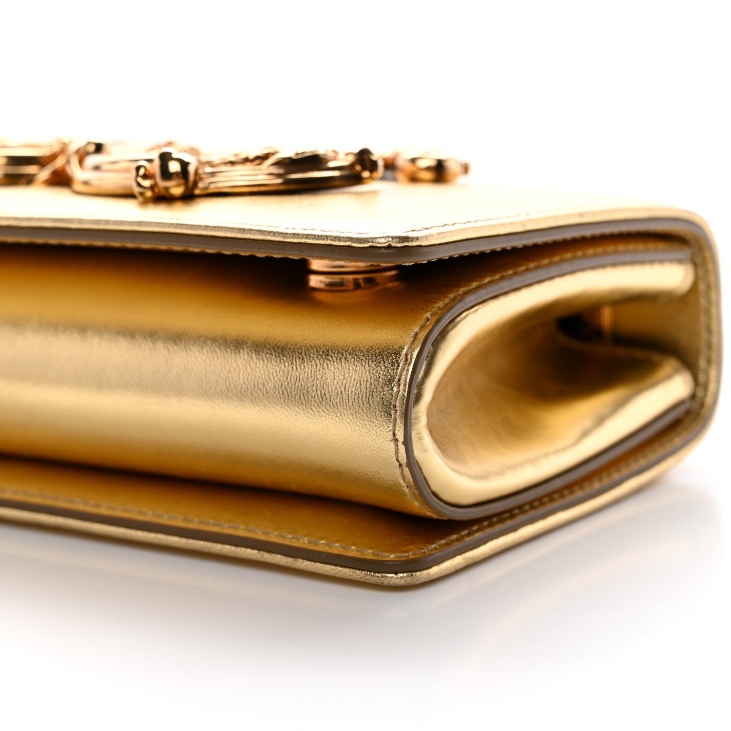 Dolce & Gabbana Metallic Calfskin DG Girls Shoulder Bag Gold 9 of 11