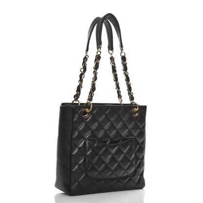 Chanel Caviar Quilted Petit Shopping Tote PST Black 3 of 13