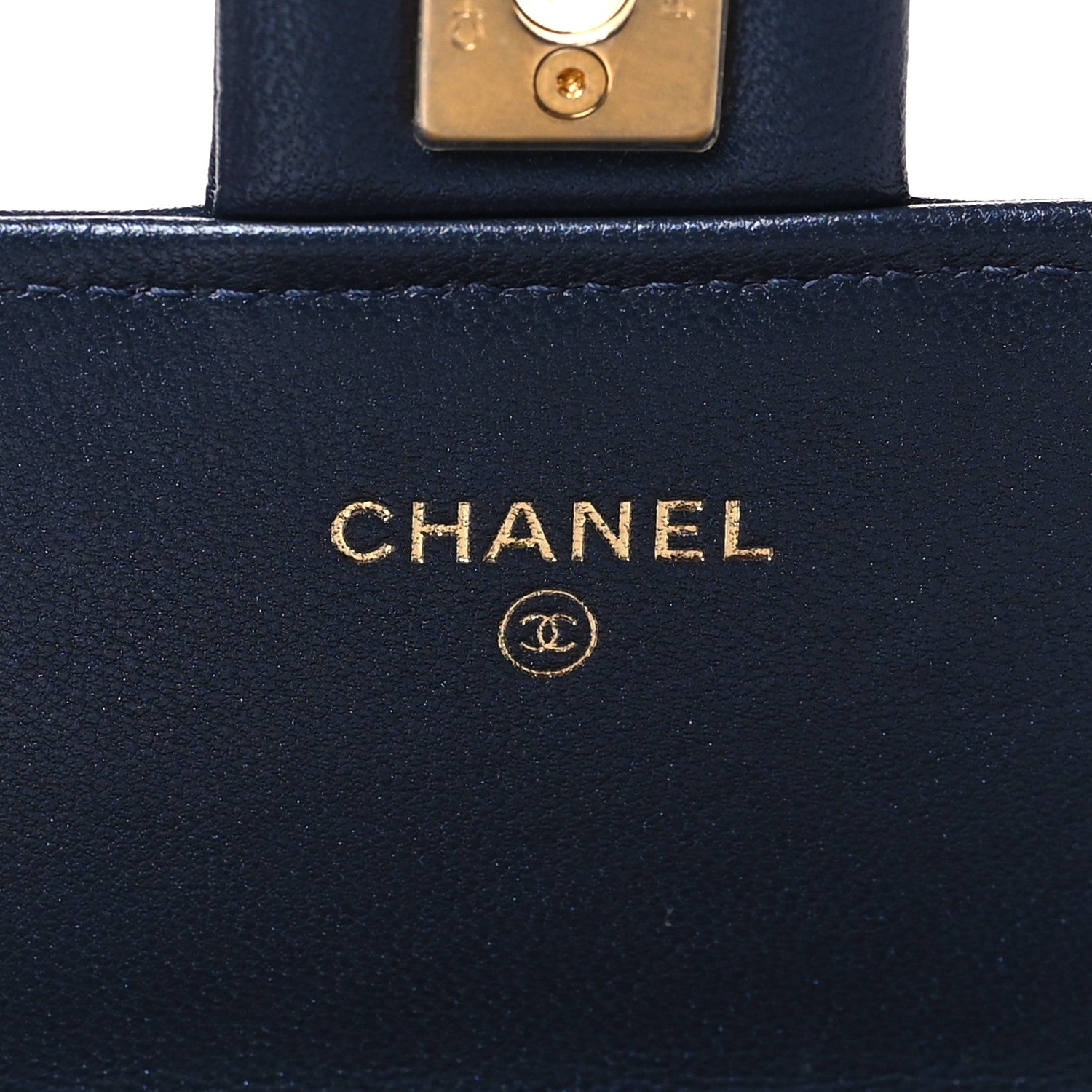 Chanel Goatskin Quilted Chic Pearls Clutch With Chain Navy 6 of 13
