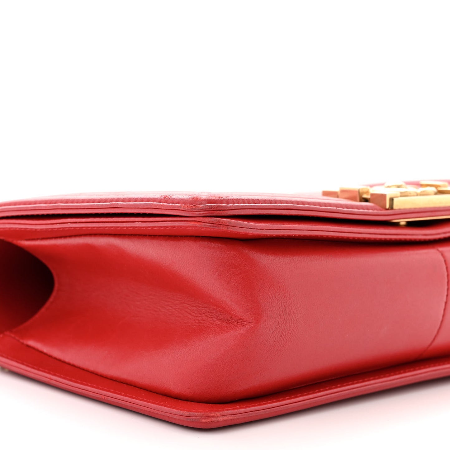 Lambskin Quilted Medium Boy Flap Red