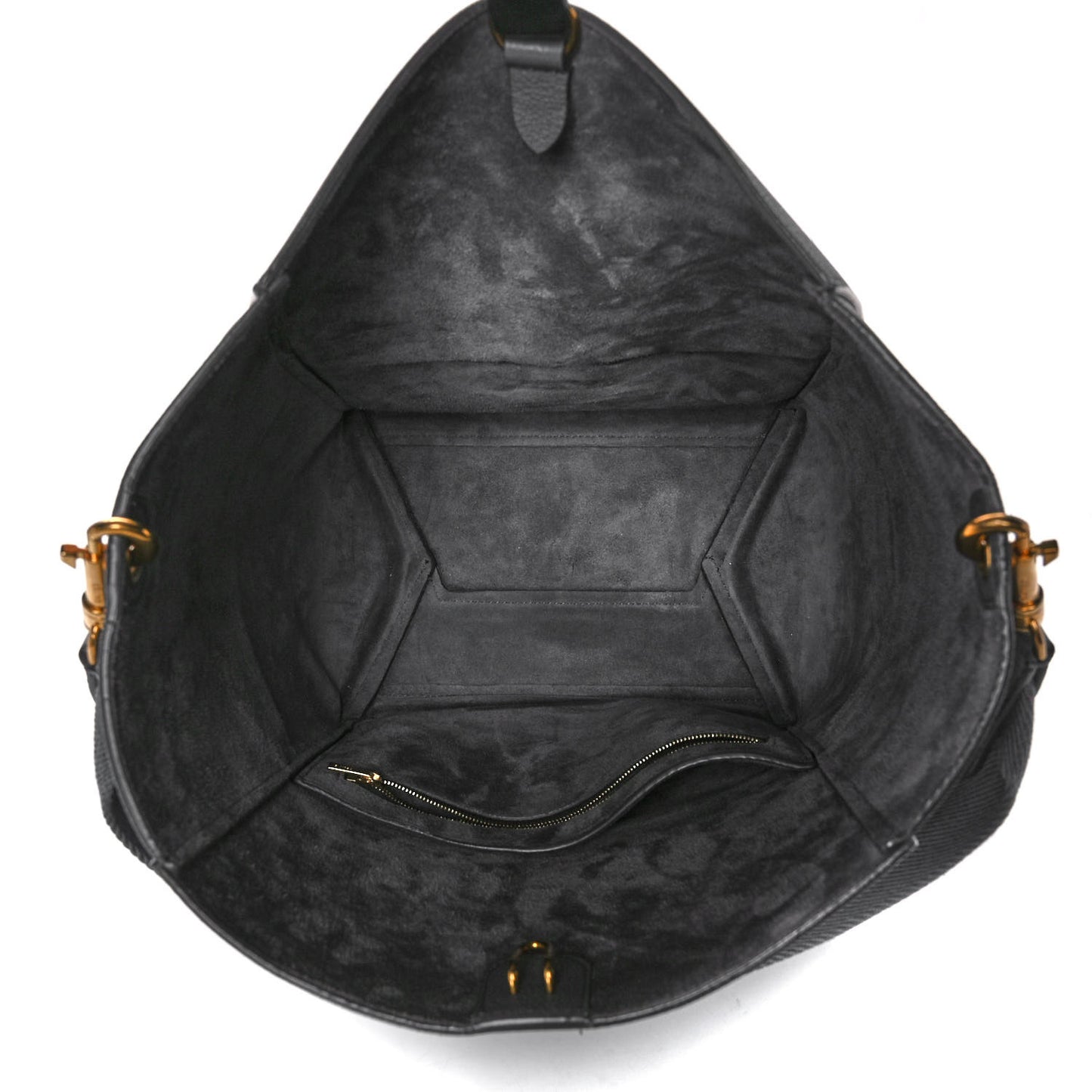 Soft Grained Calfskin Sangle Bucket Bag Grey