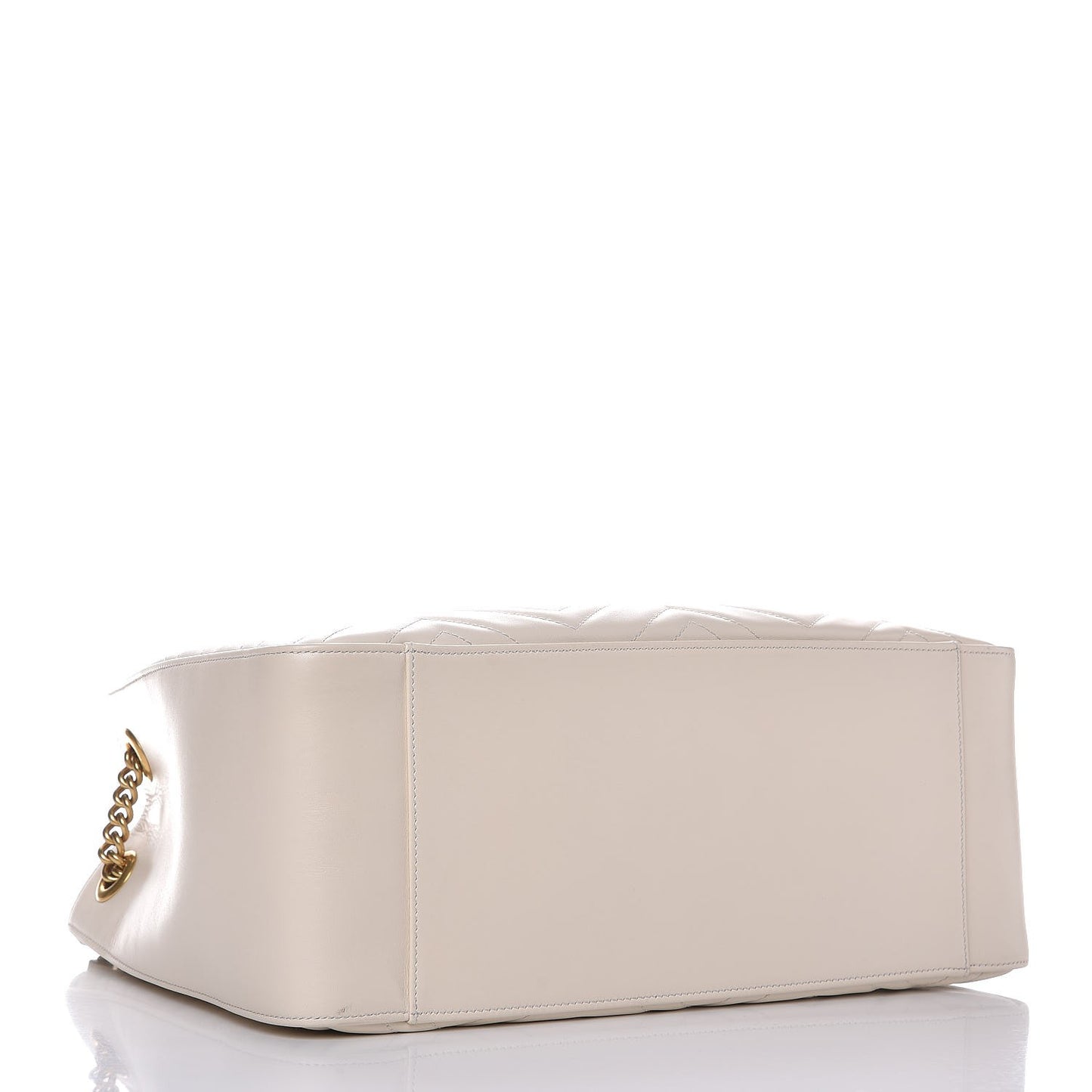 Calfskin Matelasse Medium GG Marmont Shoulder Tote Bag White