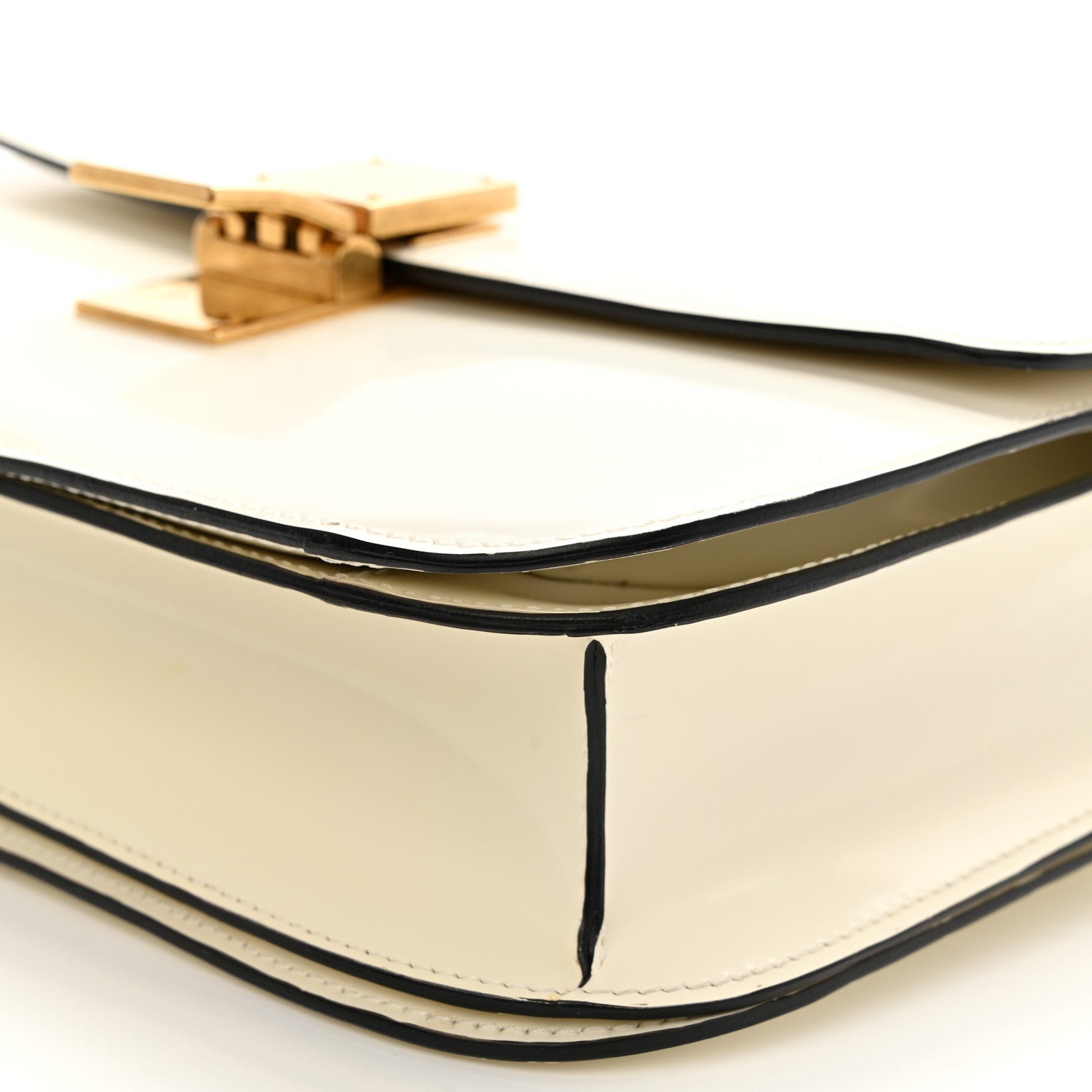 Celine Spazzolato Calfskin Medium Classic Box Flap Bag White 10 of 17