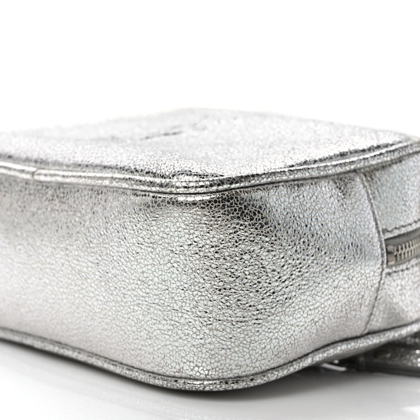 Metallic Lambskin Monogram Lou Belt Bag Argento
