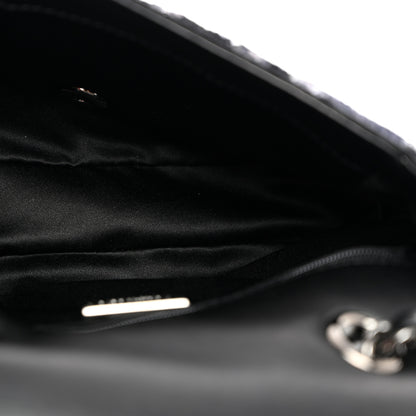 Chanel Sequin Mini Rectangular Single Flap Black Silver 5 of 10