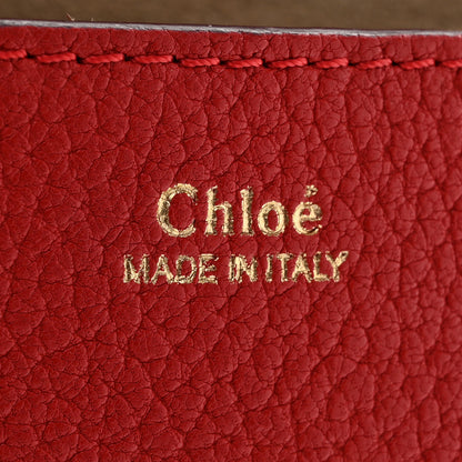 Chloe Grained Lambskin Mini Drew Shoulder Bag Plaid Red 6 of 13