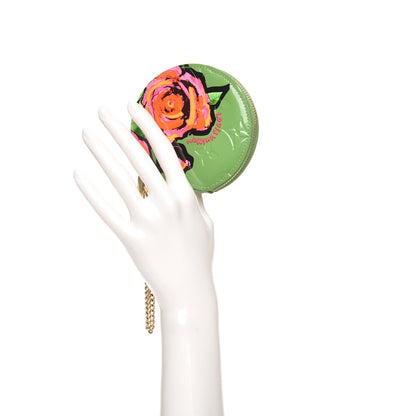 Louis Vuitton Vernis Roses Chapeau Coin Purse Vert Tonic 2 of 8