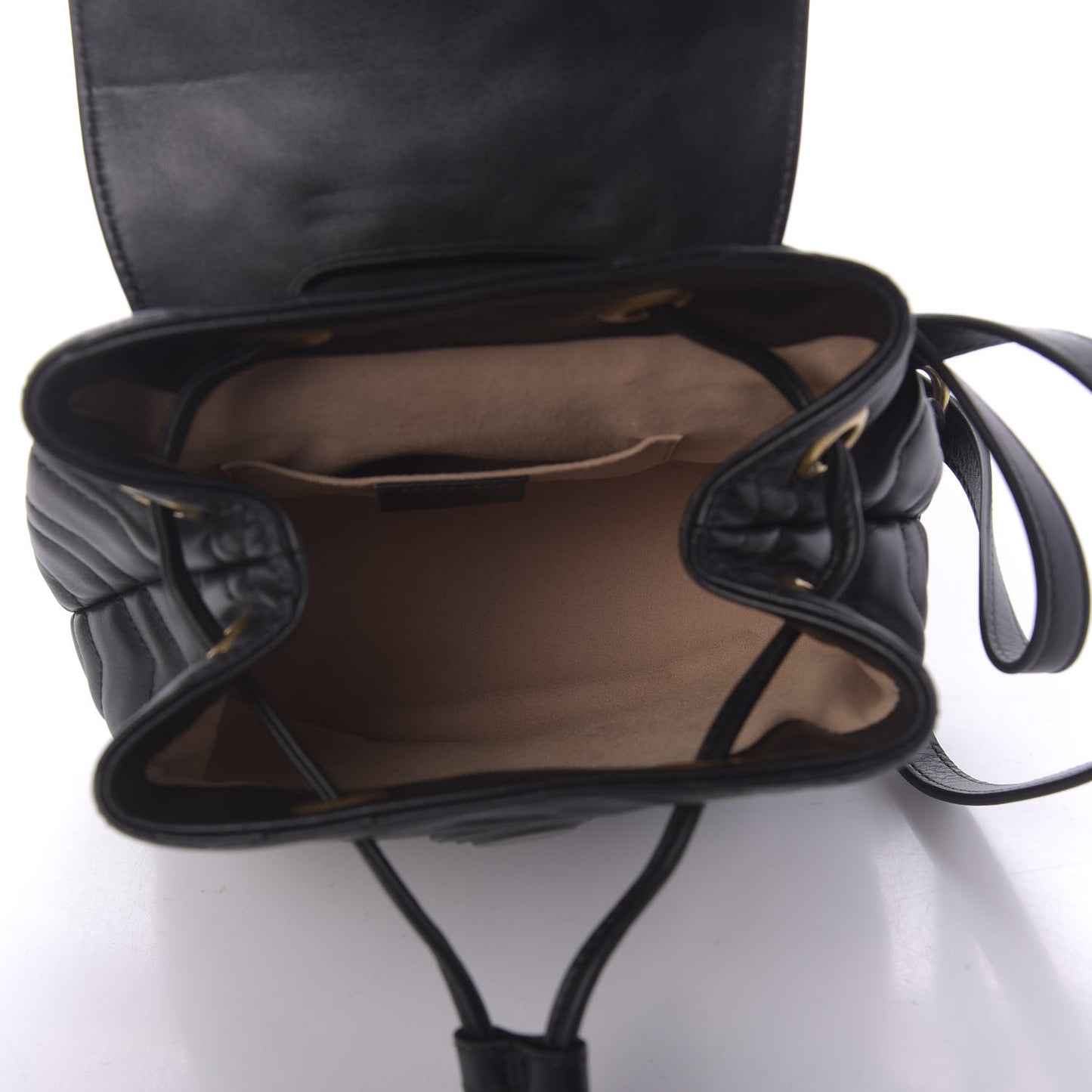 Calfskin Matelasse GG Marmont Flap Backpack Black