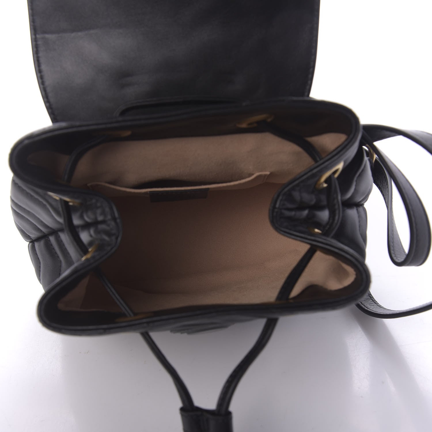 Gucci Calfskin Matelasse GG Marmont Flap Backpack Black 4 of 11