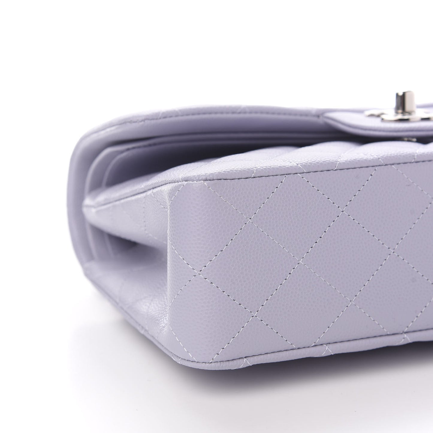 Caviar Quilted Small Double Flap Light Purple
