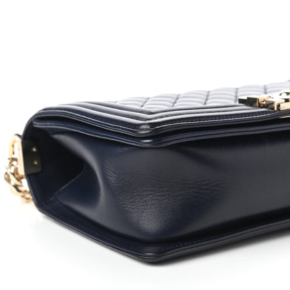 Chanel Lambskin Quilted Medium Boy Flap Dark Navy 6 of 11