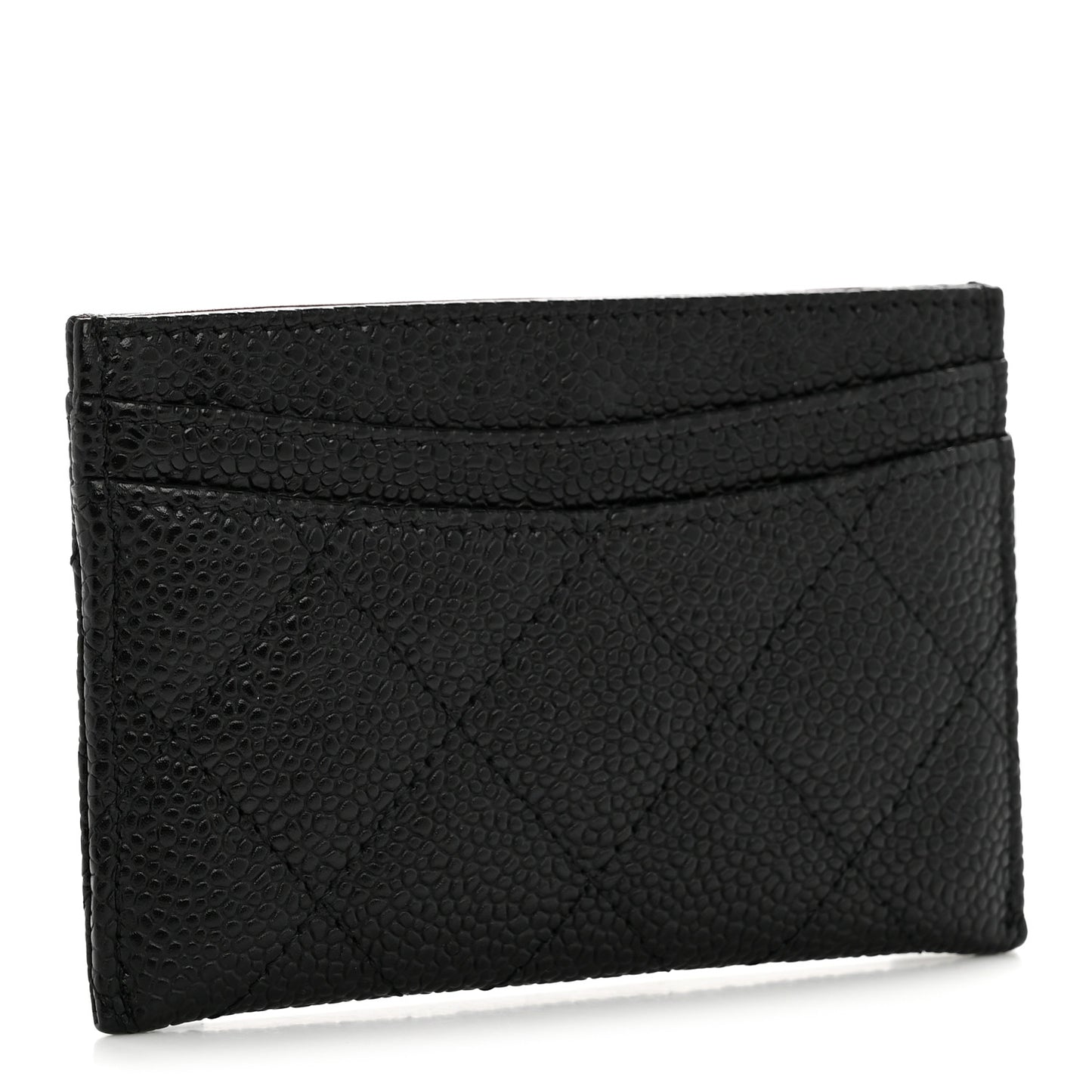 Caviar Quilted Card Holder Black