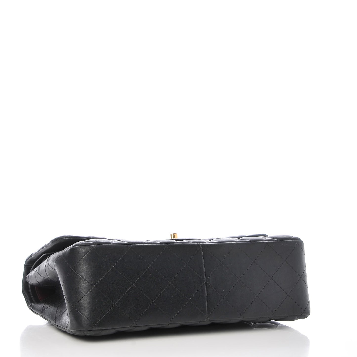 Lambskin Quilted Jumbo Double Flap Black