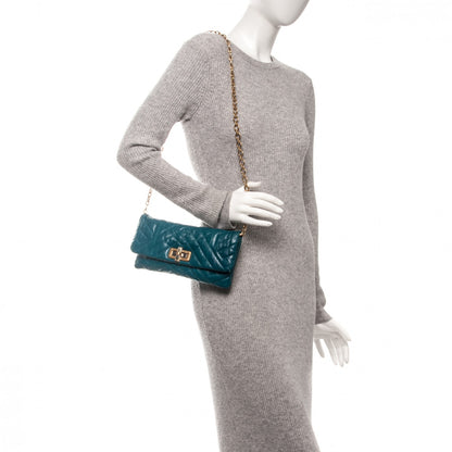 Lanvin Lambskin Quilted Happy Long Crossbody Blue 2 of 7