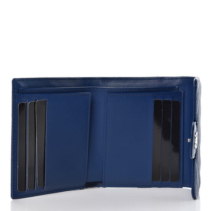 Chanel Caviar Chevron Quilted Compact Flap Wallet Navy 5 of 9