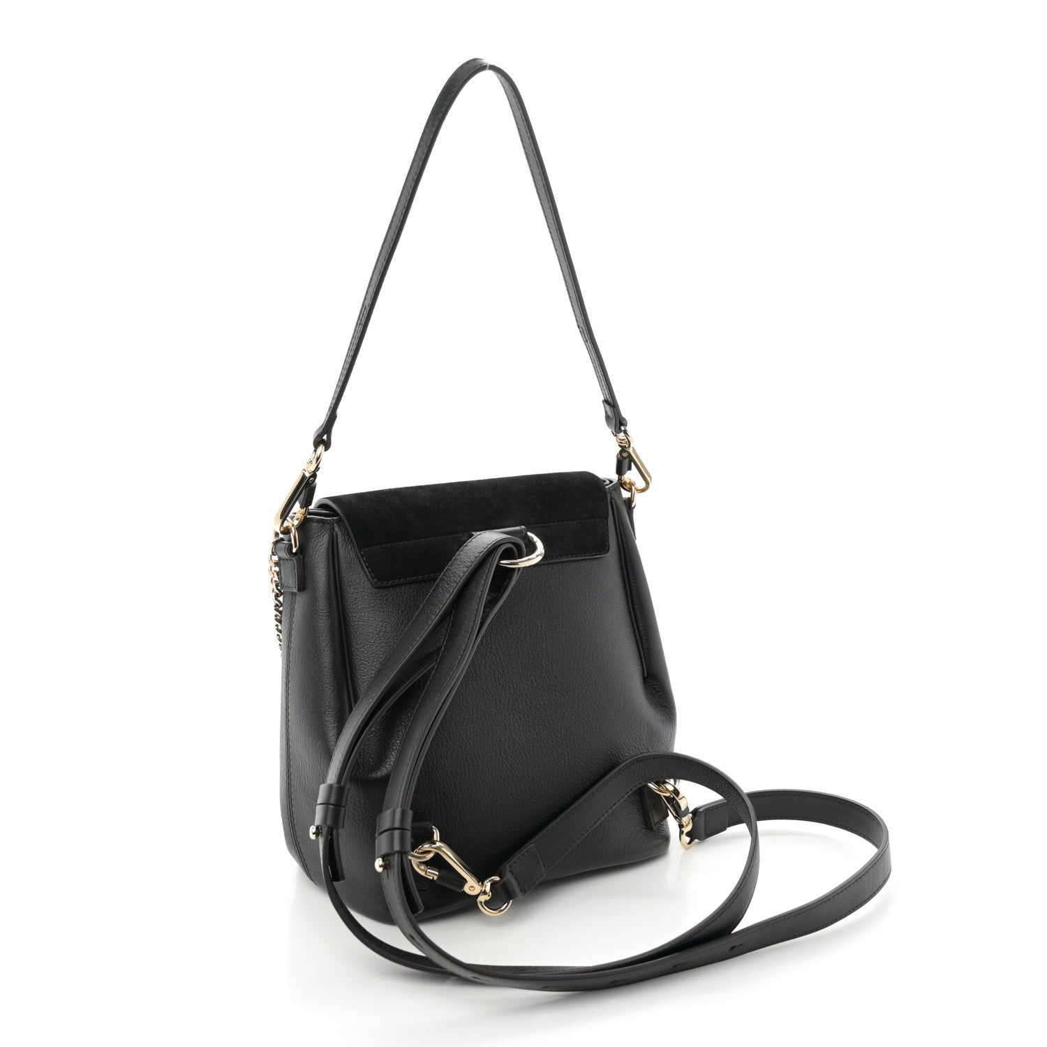 Chloe Suede Calfskin Small Faye Backpack Black 3 of 12