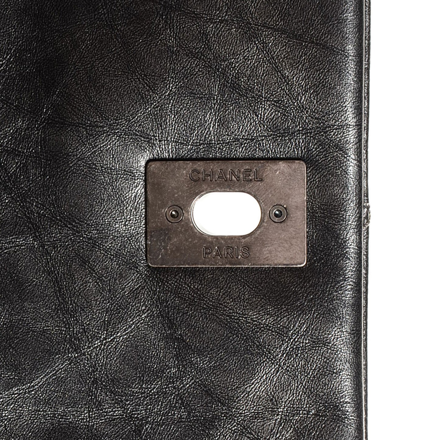 Aged Calfskin Quilted Medium Pondichery Flap Black