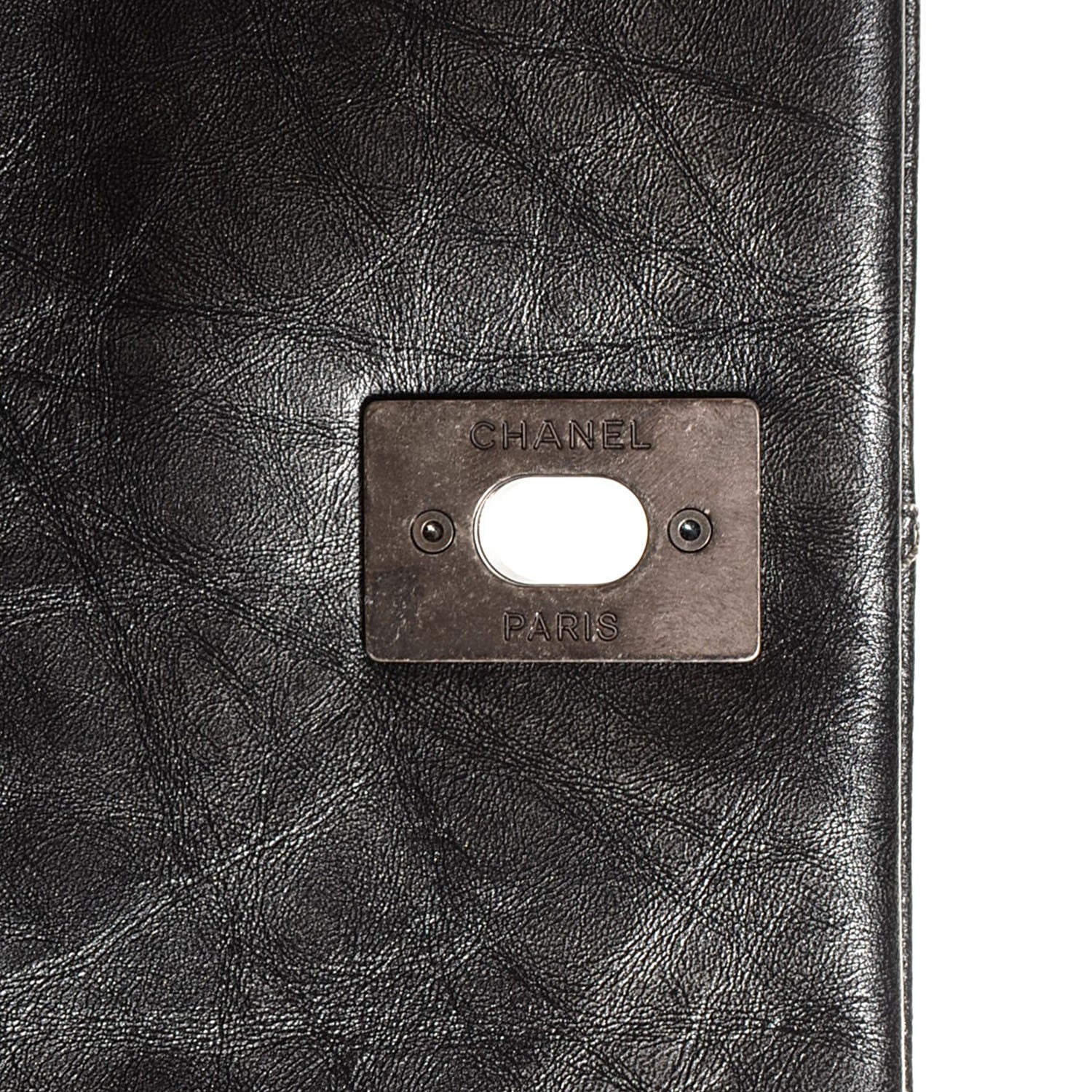 Chanel Aged Calfskin Quilted Medium Pondichery Flap Black 7 of 7