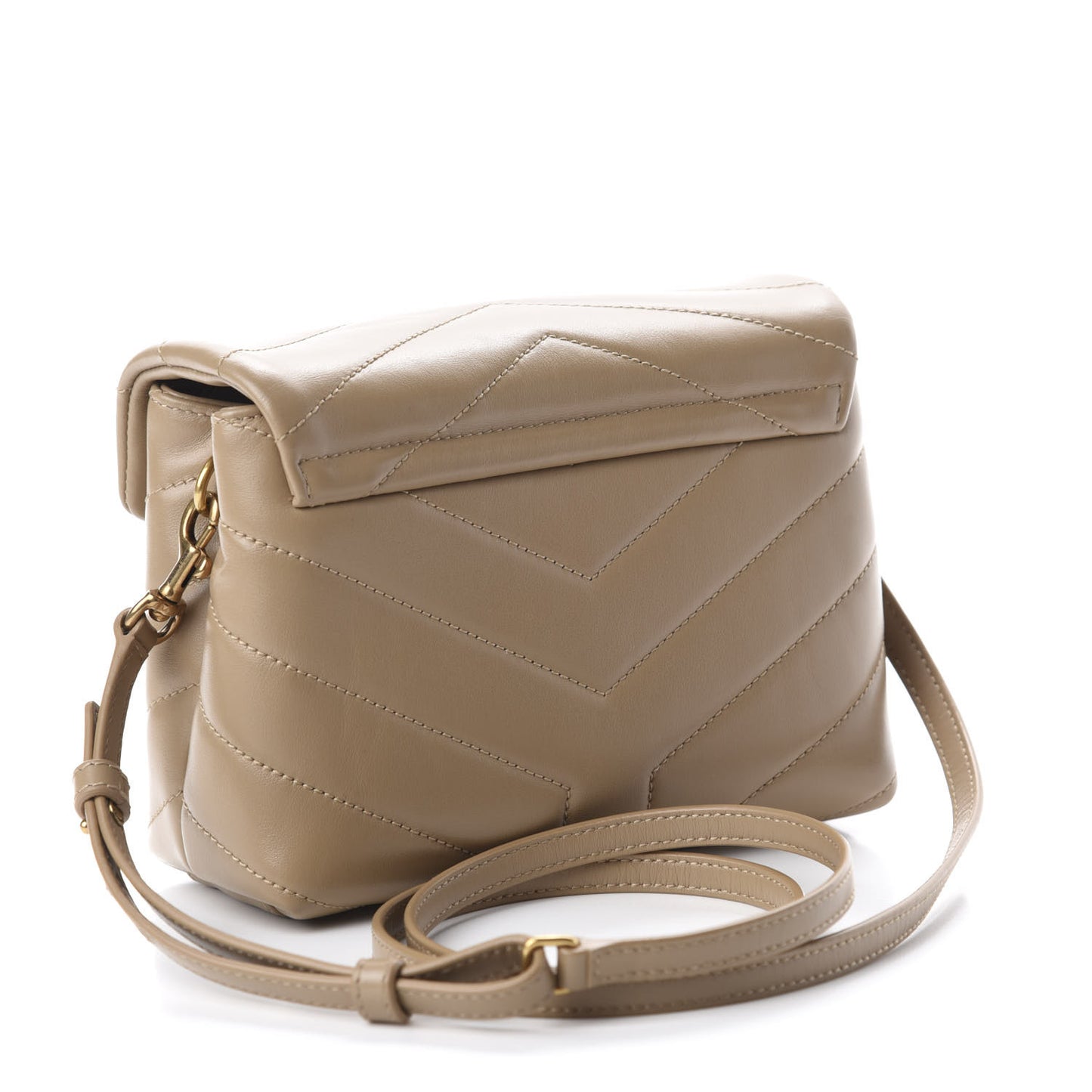 Calfskin Y Quilted Monogram Toy Loulou Crossbody Bag Latte