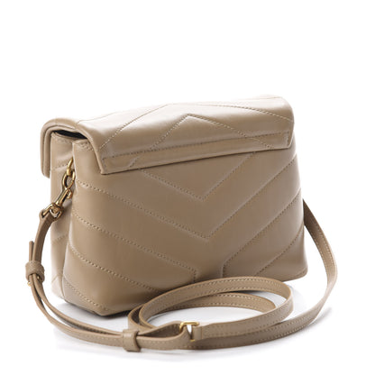 Saint Laurent Calfskin Y Quilted Monogram Toy Loulou Crossbody Bag Latte 3 of 11