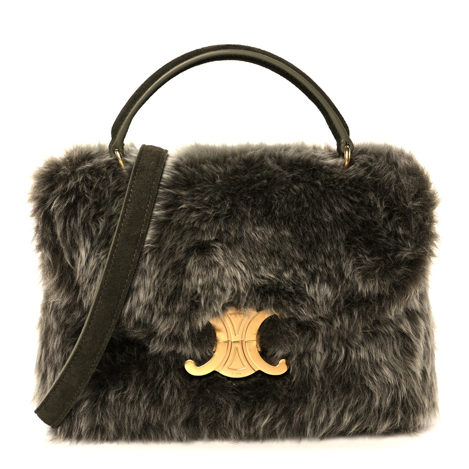 Celine Shearling Suede Calfskin Teen Nino Golden Khaki 1 of 10