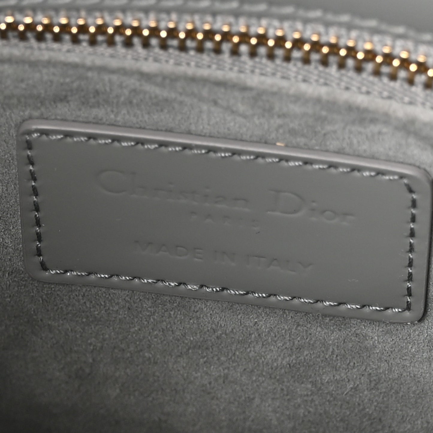 Patent Cannage Small Lady Dior Grey