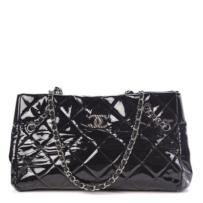 Chanel Patent Quilted Medium Cells Tote Black 1 of 9