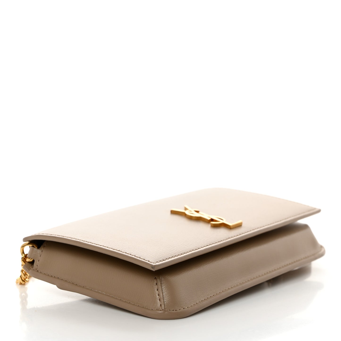 Smooth Calfskin Monogram Phone Holder Crossbody Dark Beige