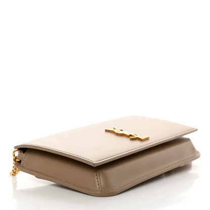 Saint Laurent Smooth Calfskin Monogram Phone Holder Crossbody Dark Beige 4 of 10