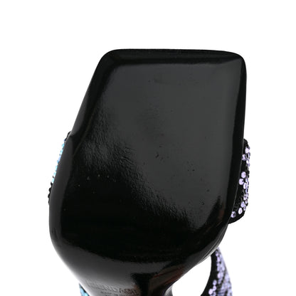 Versace X FENDI Calfskin Crystal Fendace FF Medusa High Heel Mule Sandals 36 Black Multicolor 9 of 12