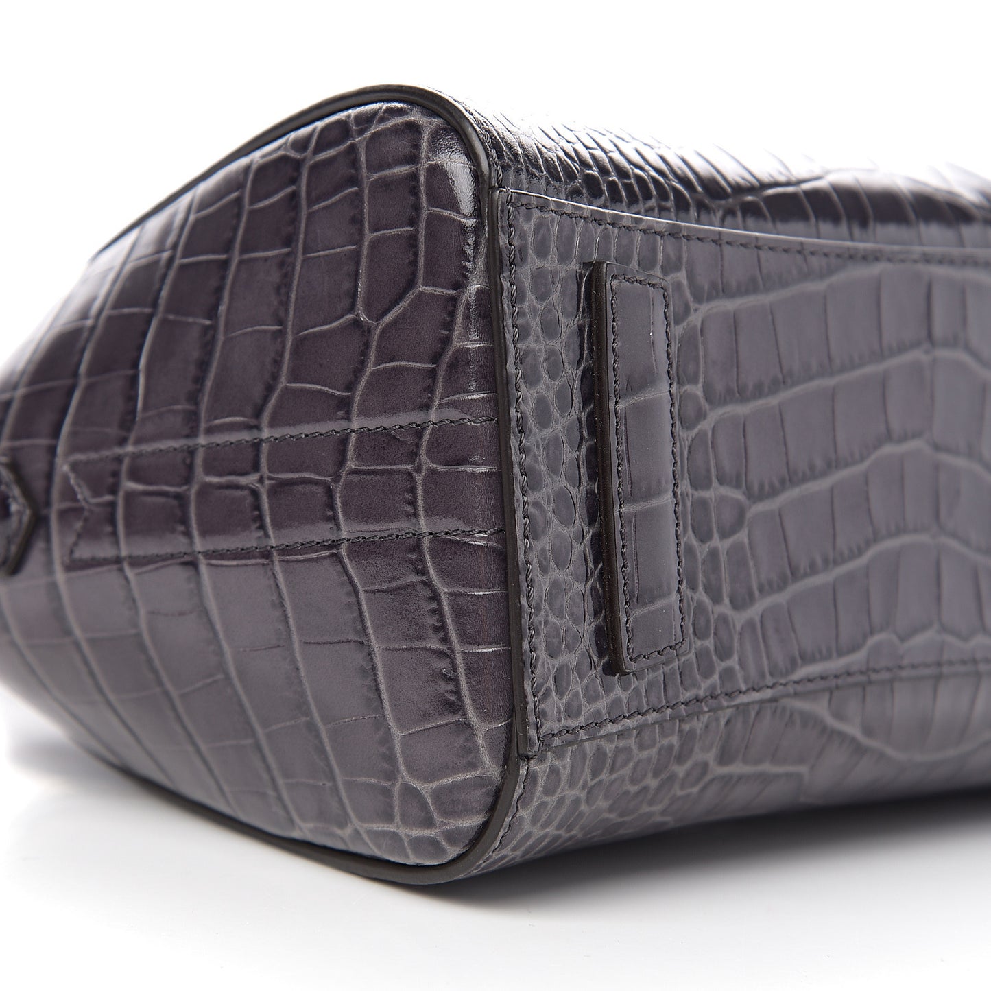 Calfskin Crocodile Embossed Mini Antigona Storm Grey