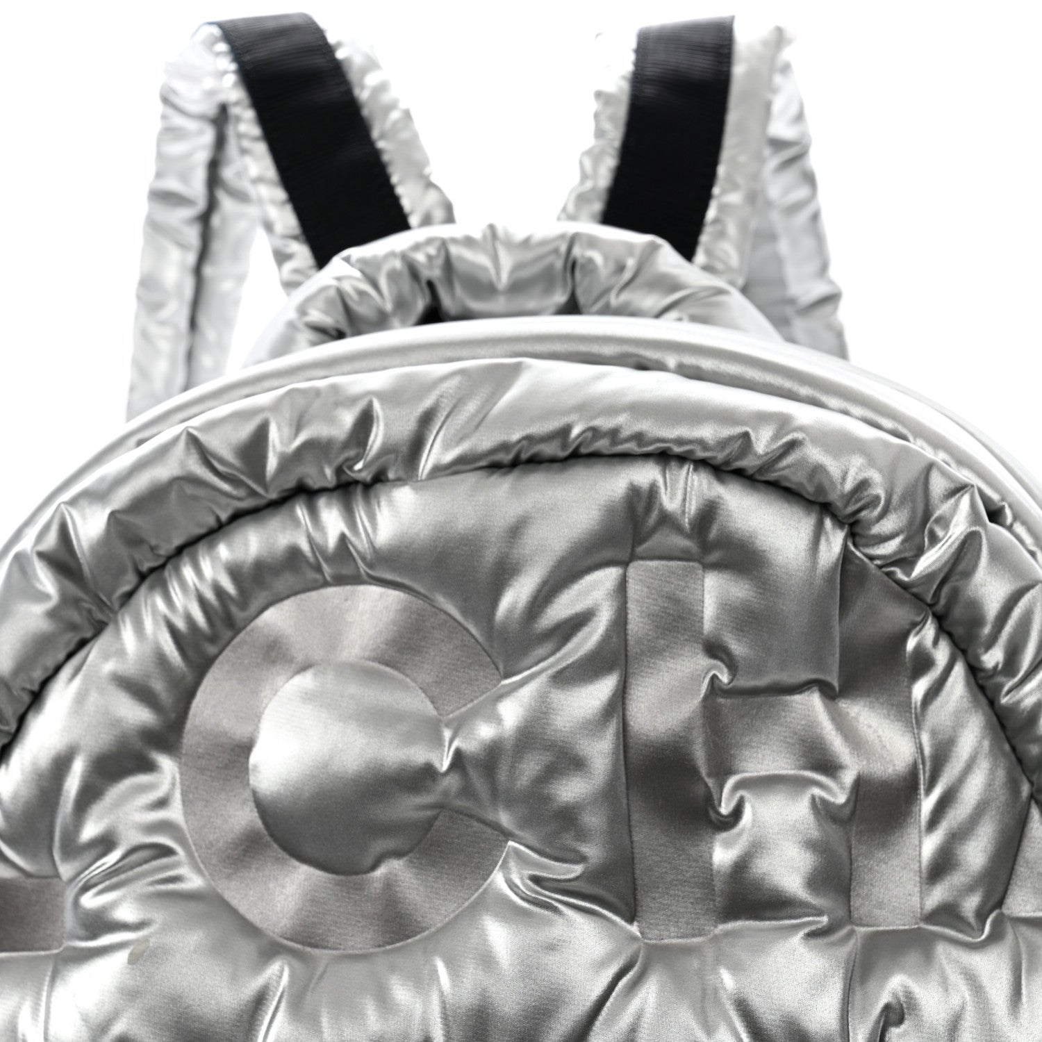 Chanel Nylon Embossed Small Doudoune Backpack Silver 8 of 10