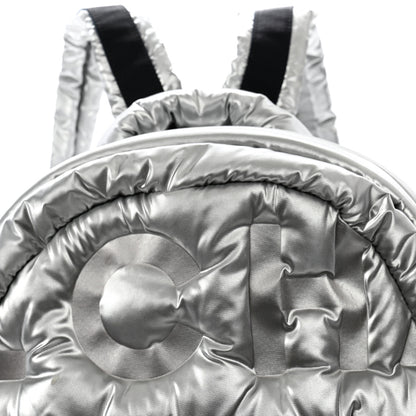 Chanel Nylon Embossed Small Doudoune Backpack Silver 8 of 10