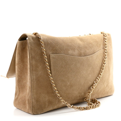 Chanel Suede Calfskin Souplissimo Maxi Flap Dark Beige 3 of 11