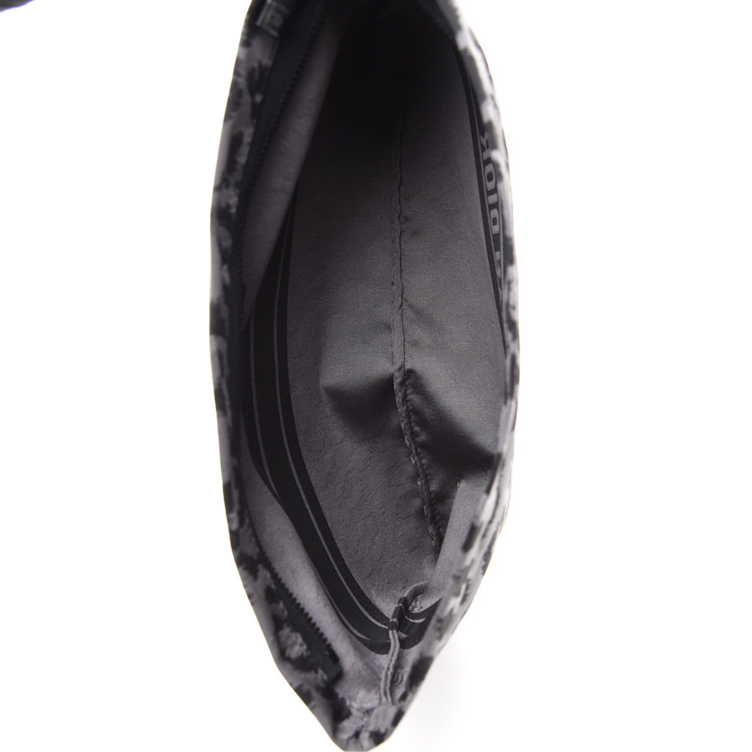 Christian Dior Canvas Embroidered Mizza Diortravel Zipped Pouch Black Grey 5 of 8