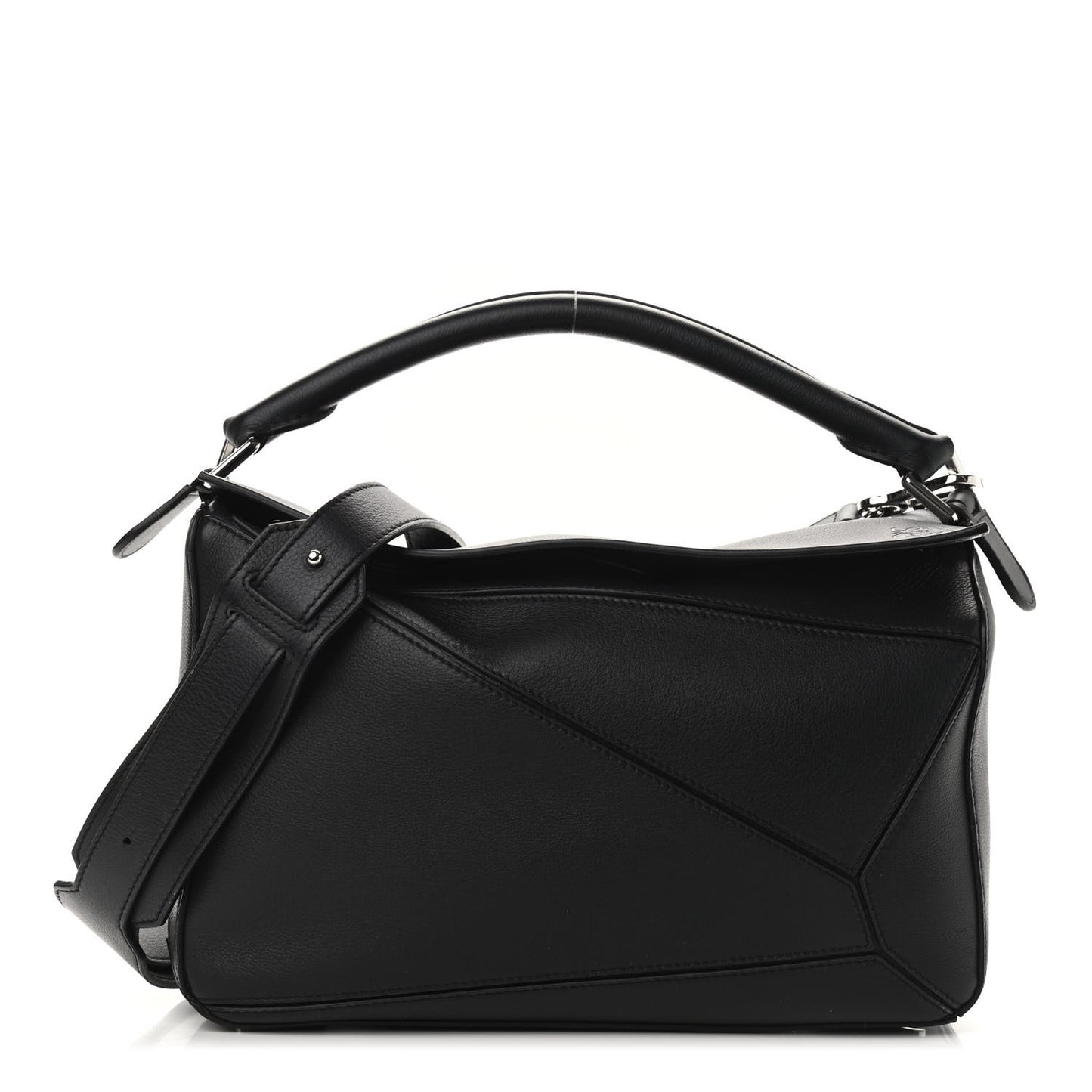 Calfskin Medium Puzzle Bag Black