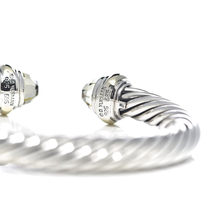 David Yurman Sterling Silver 14K Yellow Gold Lemon Citrine 7mm Cable Classics Bracelet 5 of 5