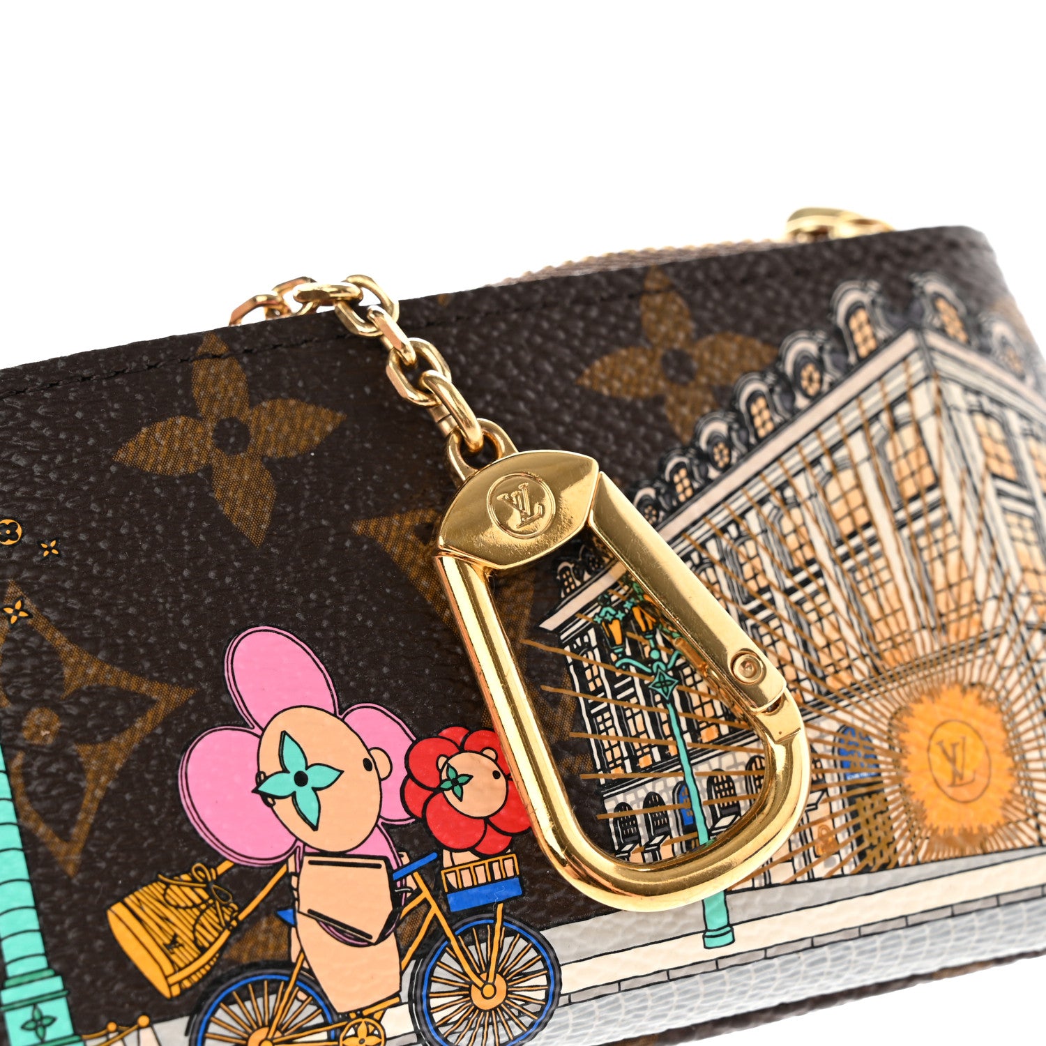 Louis Vuitton Monogram 2022 Christmas Animation Paris Key Pouch Pink 8 of 8