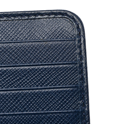 Prada Saffiano Metal Compact Wallet Bluette 13 of 15