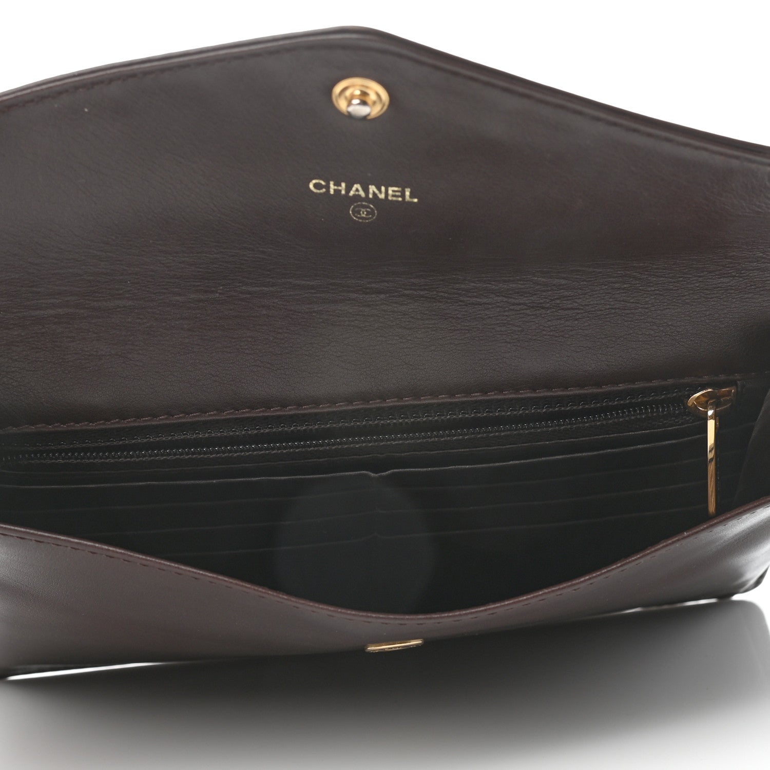 Chanel Lambskin CC Clutch Wallet Brown 5 of 8