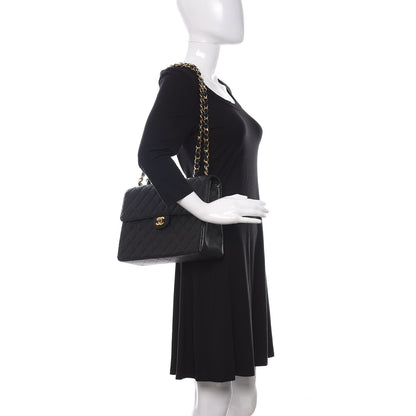 Chanel Caviar Quilted Jumbo Single Flap Black 2 of 11