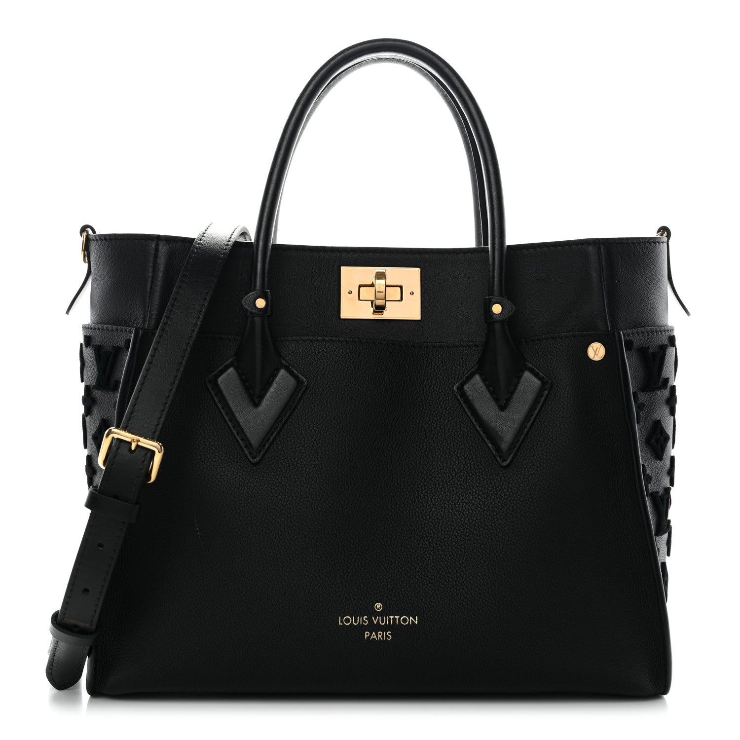 Louis Vuitton Calfskin Monogram Tufting On My Side Black 1819404