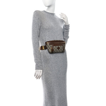 Gucci GG Supreme Monogram Textured Calfskin Retro Interlocking G Belt Bag Beige Ebony Brown Sugar 2 of 11