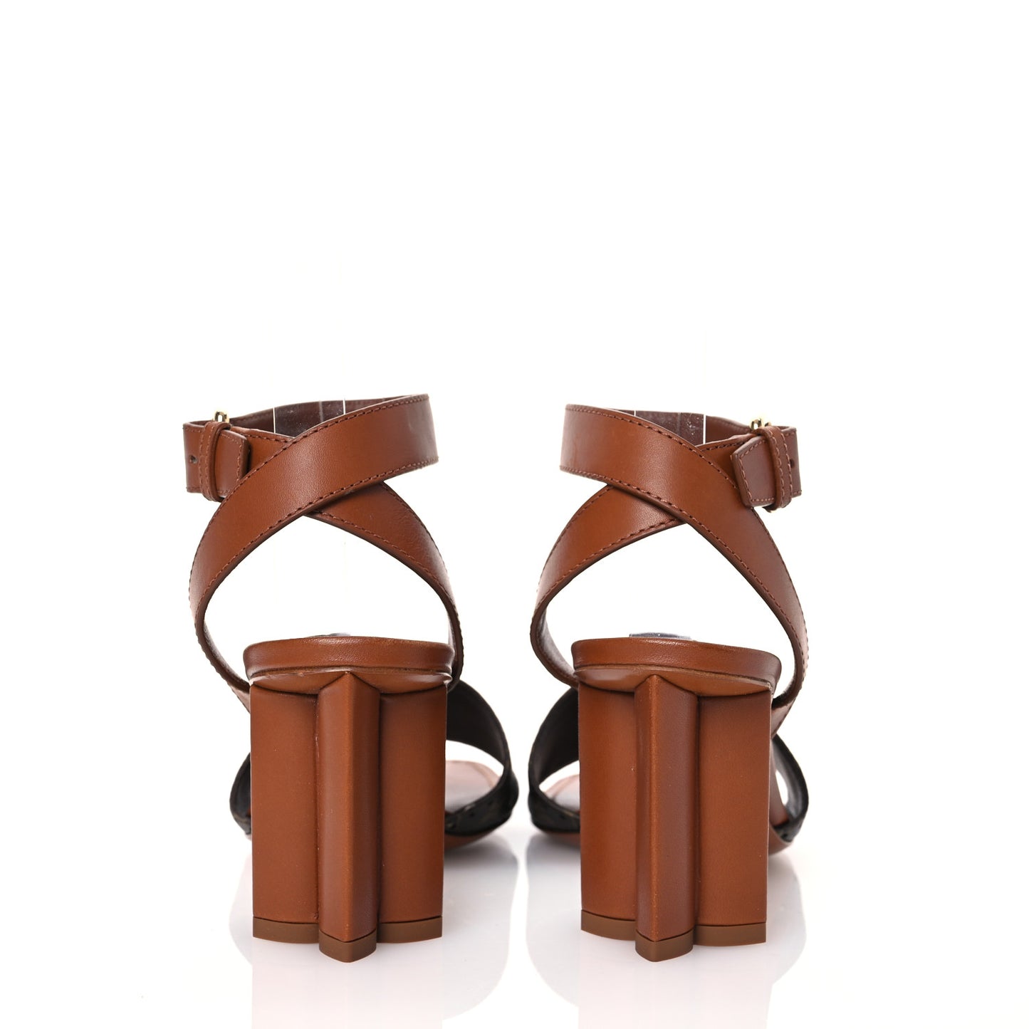 Calfskin Perforated Monogram Silhouette Sandals 35 Gold