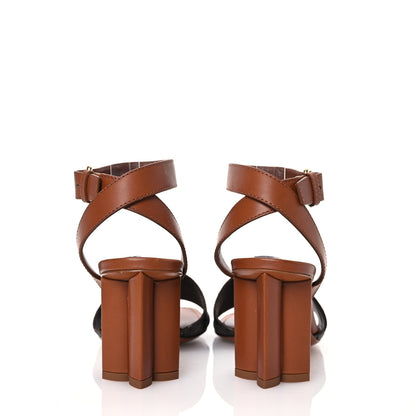 Louis Vuitton Calfskin Perforated Monogram Silhouette Sandals 35 Gold 5 of 16