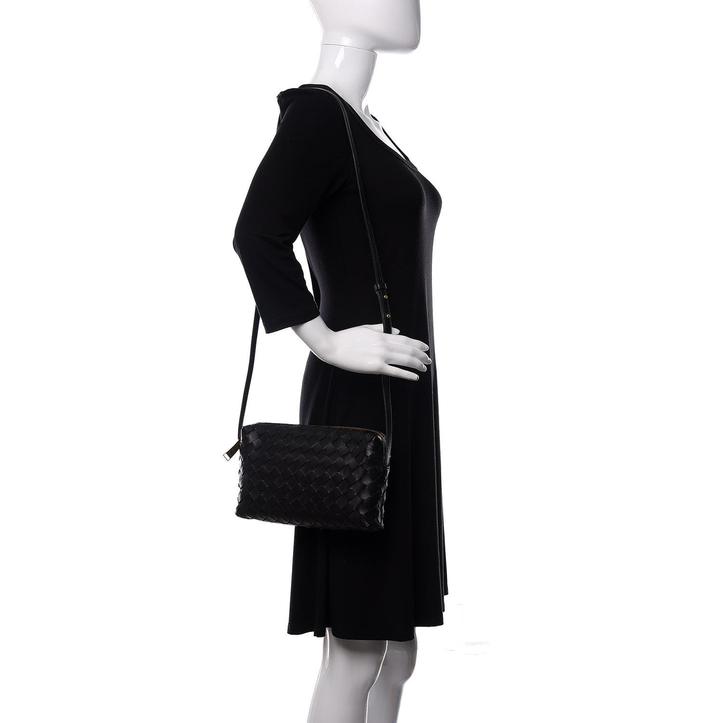 Nappa Intrecciato Crossbody Black